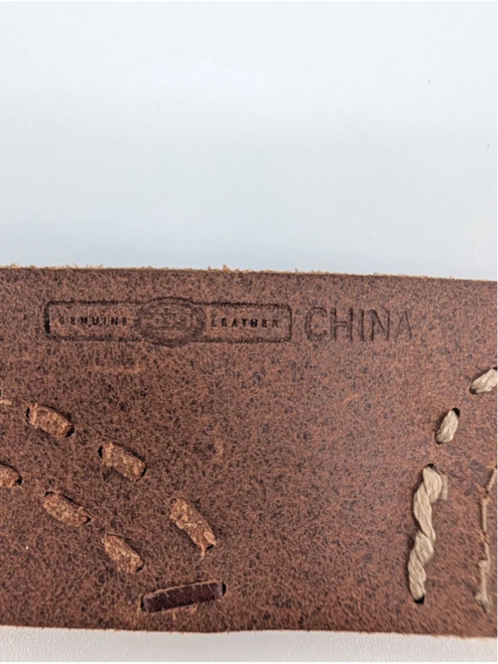 Fossil Leather Patchwork Belt M Brown Tooled Leopard Whipstitch Boho Western